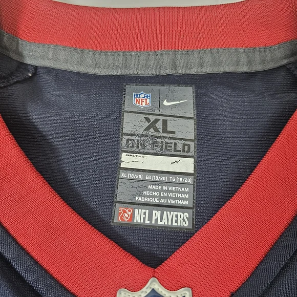 NFL Texans #4 Navy and Red Football Jersey - Picture 5 of 10